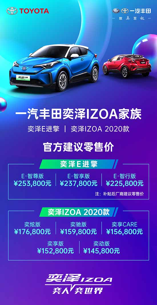 丰田在中国开始生产纯电动汽车——亿泽电子以22.58万元开始销售