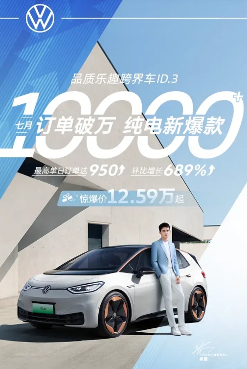 上汽大众纯电动汽车ID.3,7月订单过万,硬核实力谁能拒绝?