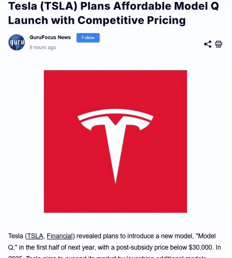 廉价版特斯拉要来了！全新ModelQ曝光，价格低至14万，能火？