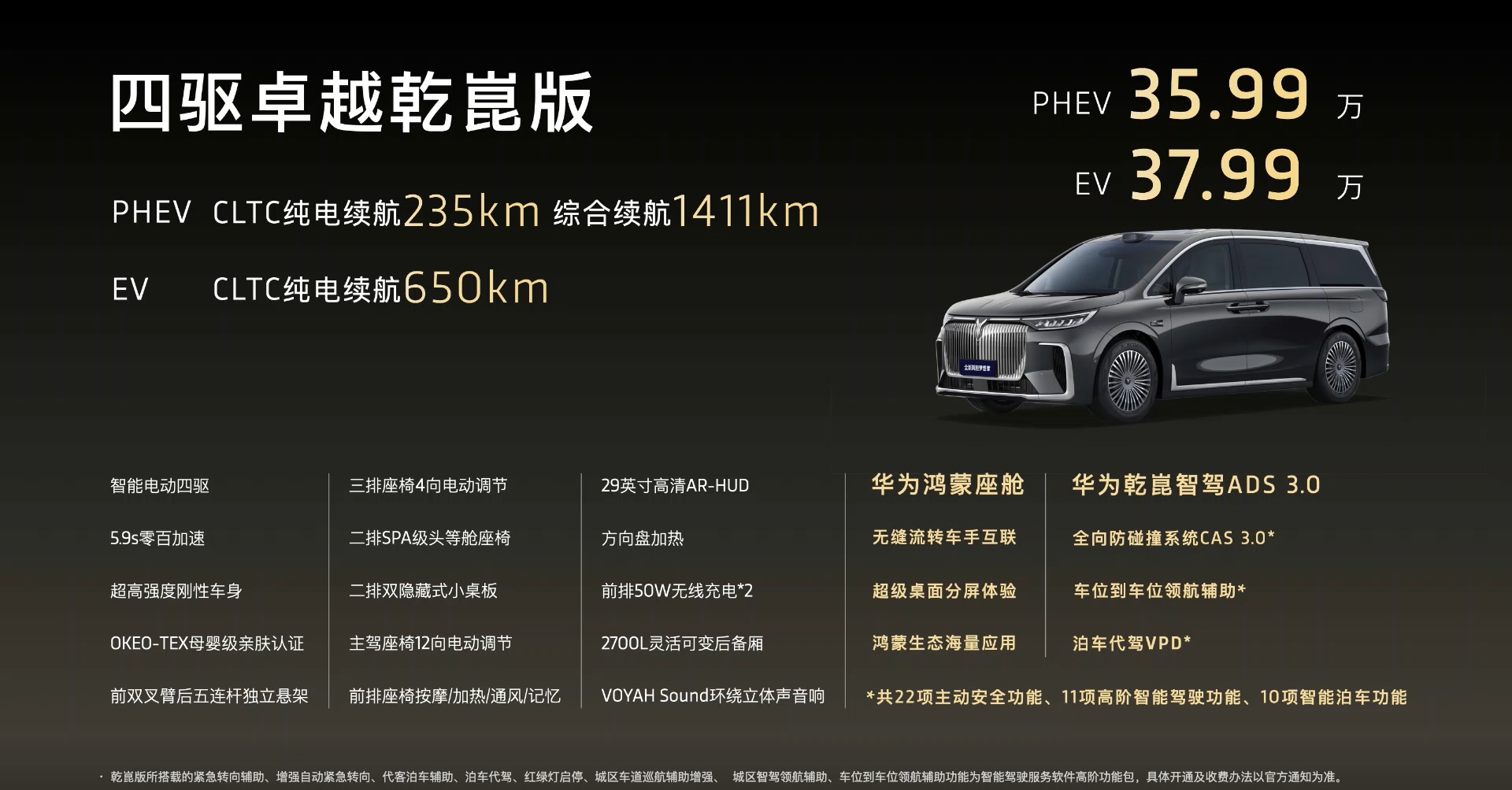 售35.99万起岚图梦想家推出乾崑版新车型