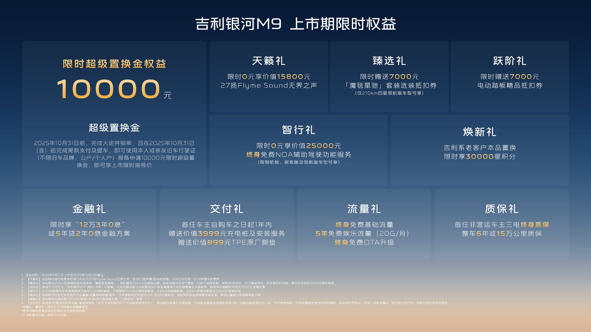 吉利银河M9正式上市限时价17.38-23.88万元