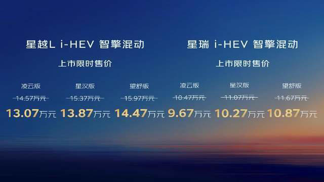 吉利中国星i-HEV智擎混动双车上市，以AI油混技术引领中国燃油车新变革