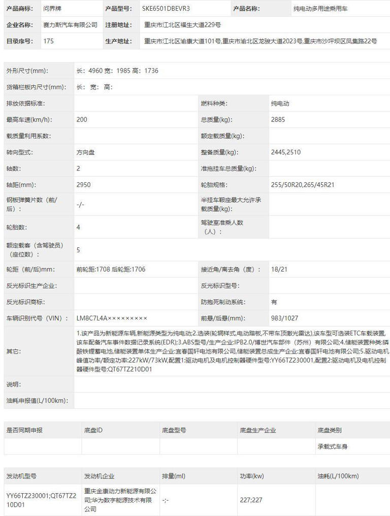 鸿蒙智行问界M6纯电版完成申报,多种配置可选或搭载华为新技术 鸿蒙智行问界M6纯电版完成申报,多种配置可选或搭载华为新技术