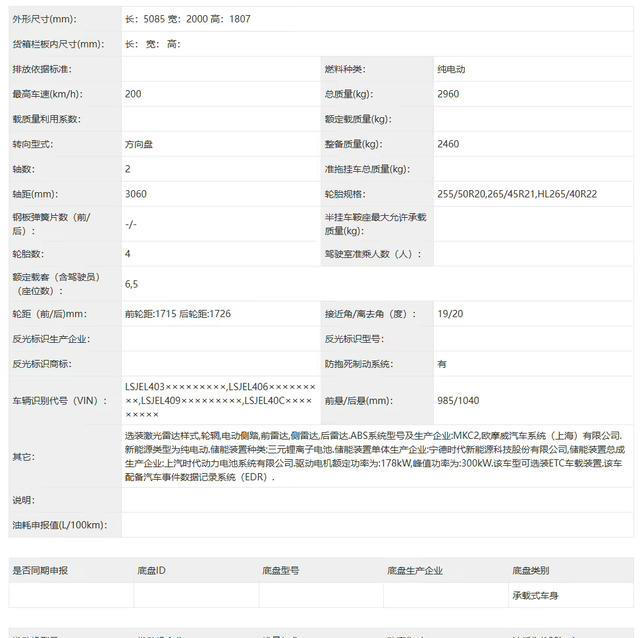 智己LS8纯电版完成申报:300kW单电机,双电池版本可选 智己LS8纯电版完成申报:300kW单电机,双电池版本可选