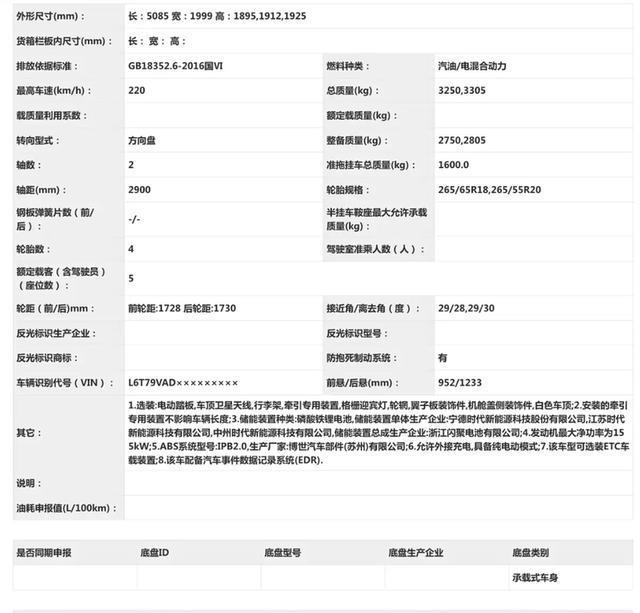 吉利银河战舰700申报图曝光 硬派插混SUV配三电机四驱 吉利银河战舰700申报图曝光硬派插混SUV配三电机四驱